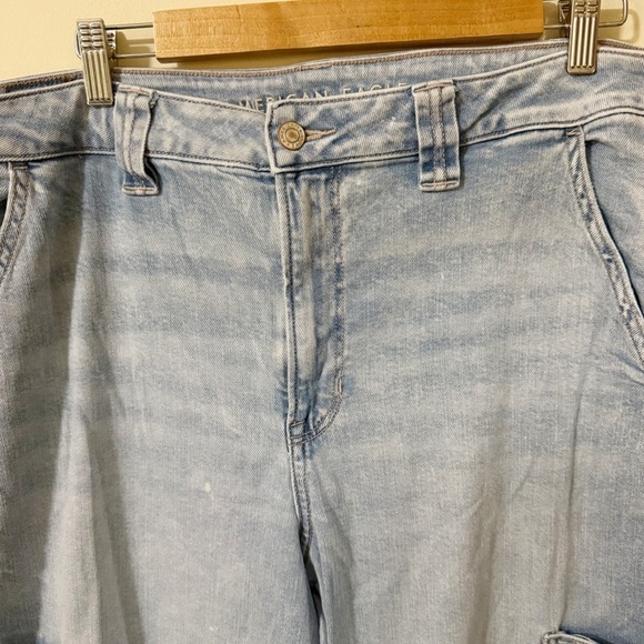 American Eagle Womens Super High Rise Baggy Wide Leg Jean Size 16 Denim - Picture 12 of 15